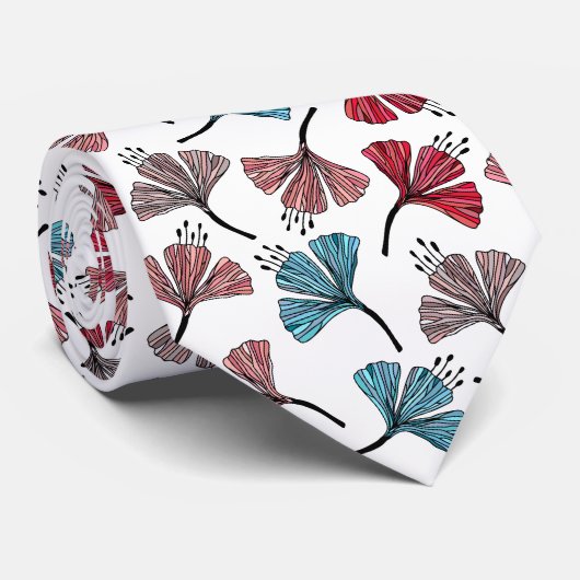 Doodle Multicolor mooi bloempatroon Stropdas (Opgerold)