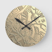 Doodle-Muster mit Reliefstruktur Ronde Klok (Voorkant)