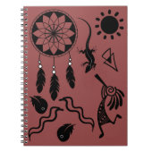 Doodle Native Amerikaans Kokopelli Notitieboek (Voorkant)
