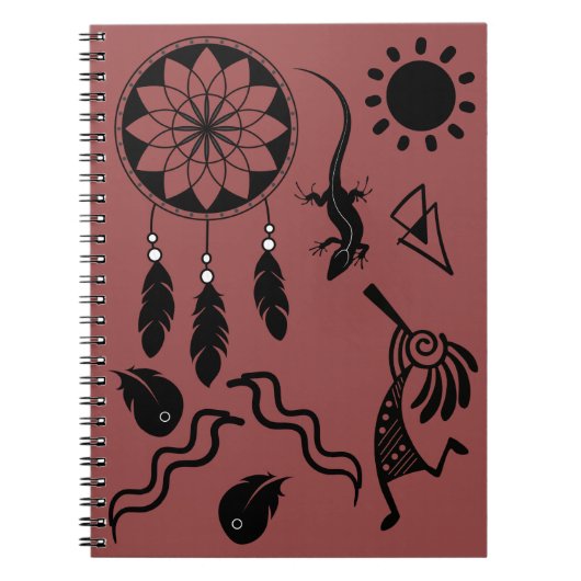 Doodle Native Amerikaans Kokopelli Notitieboek (Voorkant)