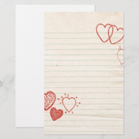 Doodle Notepad Love Letter Briefpapier (Voorkant / Achterkant)