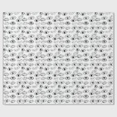 Doodle oog, creatief naadloos patroon. cadeaupapier (Vlak)