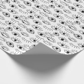 Doodle oog, creatief naadloos patroon. cadeaupapier (Hoek)