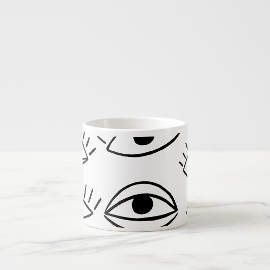 Doodle oog, creatief naadloos patroon. espresso kop (Voorkant)