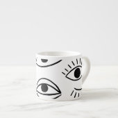 Doodle oog, creatief naadloos patroon. espresso kop (Voorkant rechts)