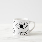 Doodle oog, creatief naadloos patroon. espresso kop (Rechts)