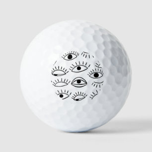 Doodle oog, creatief naadloos patroon. golfballen