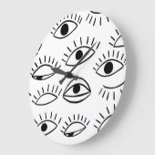 Doodle oog, creatief naadloos patroon. grote klok (Hoek)