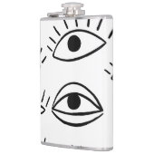 Doodle oog, creatief naadloos patroon. heupfles (Links)