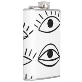 Doodle oog, creatief naadloos patroon. heupfles (Rechts)