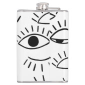 Doodle oog, creatief naadloos patroon. heupfles (Achterkant)