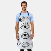 Doodle oog, creatief naadloos patroon. schort (Gedragen)