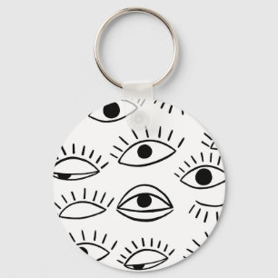 Doodle oog, creatief naadloos patroon. sleutelhanger