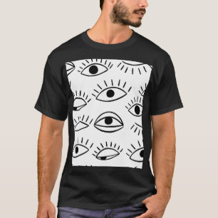 Doodle oog, creatief naadloos patroon. t-shirt