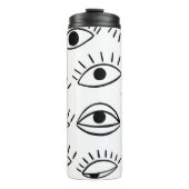 Doodle oog, creatief naadloos patroon. thermosbeker (Voorkant)