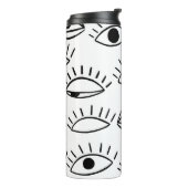 Doodle oog, creatief naadloos patroon. thermosbeker (Gedraaid links)