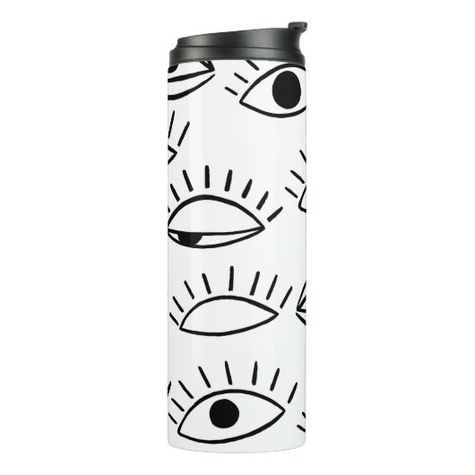 Doodle oog, creatief naadloos patroon. thermosbeker (Gedraaid links)