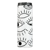 Doodle oog, creatief naadloos patroon. thermosbeker (Achterkant)