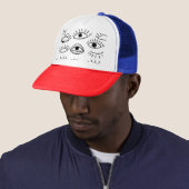Doodle oog, creatief naadloos patroon. trucker pet (In situ)