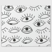 Doodle oog, naadloos patroon. cadeaupapier (Vlak)