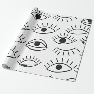 Doodle oog, naadloos patroon. cadeaupapier