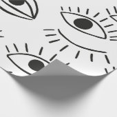 Doodle oog, naadloos patroon. cadeaupapier (Hoek)