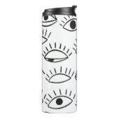 Doodle oog, naadloos patroon. thermosbeker (Gedraaid links)