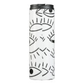 Doodle oog, naadloos patroon. thermosbeker (Achterkant)