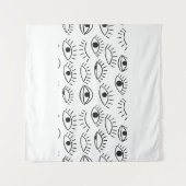 Doodle oog, naadloos patroon. wandkleed (Voorkant (horizontaal))