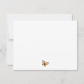 DOODLE ORANJE VLINDER WHIMSICAL MONOGRAM NOTITIEKAARTJE (Achterkant)