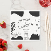 Doodle Organic Shapes Script Wedding Servet (Insitu)