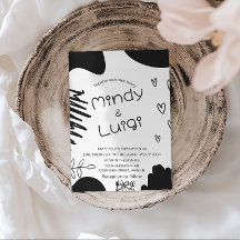 Doodle organische vormen script bruiloft