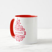  Doodle Ornament Persoonlijk kerstfeest Mok (Voorkant links)