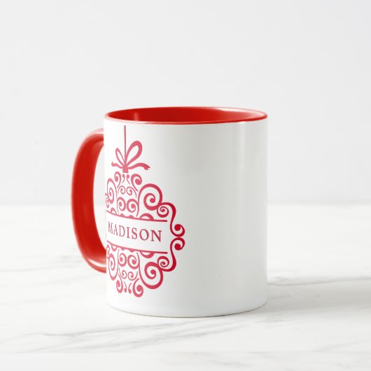  Doodle Ornament Persoonlijk kerstfeest Mok (Voorkant links)