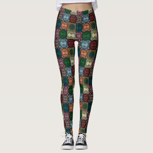 Doodle Owl Leggings (Voorkant)