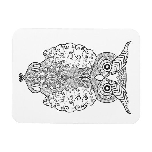 Doodle Owl Magneet (Horizontaal)