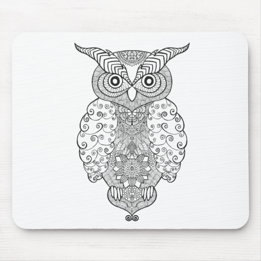 Doodle Owl Muismat (Voorkant)