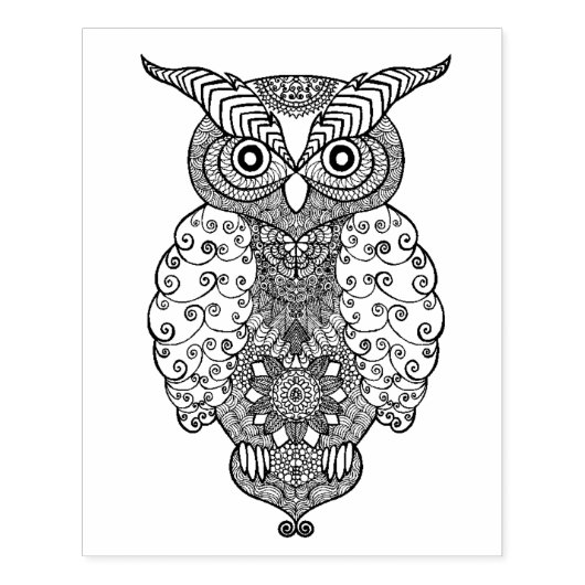 Doodle Owl Rubberstempel (Afrduk)