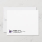 DOODLE PAARSE VLINDER WHIMSICAL MONOGRAM NOTITIEKAARTJE (Voorkant)