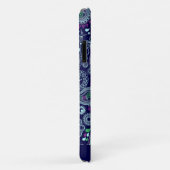 Doodle Paisley Patroon Donkerblauw Case-Mate iPhone Case (Achterkant/rechts)