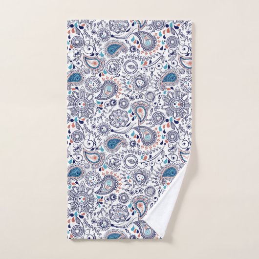 Doodle Paisley Pattern Bad Handdoek (Handdoek)