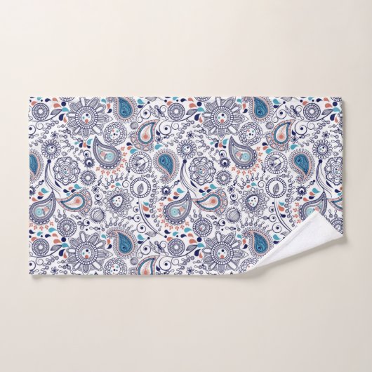 Doodle Paisley Pattern Bad Handdoek (Handdoek)