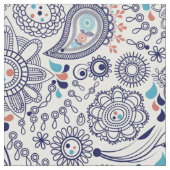Doodle Paisley Pattern Stof (Close Up)
