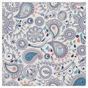 Doodle Paisley Pattern Stof