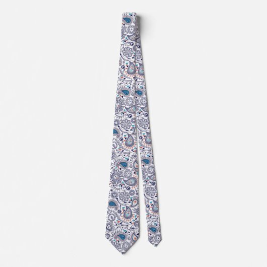 Doodle Paisley Pattern Stropdas (Voorkant)