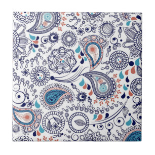 Doodle Paisley Pattern Tegeltje
