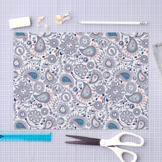 Doodle Paisley Pattern Tissuepapier (Craft)