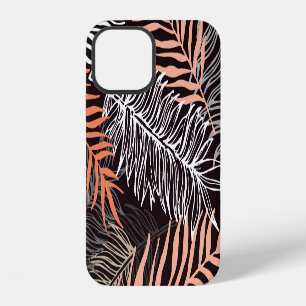 Doodle Palm: Hand-getrokken bladpatroon. iPhone 12 Hoesje