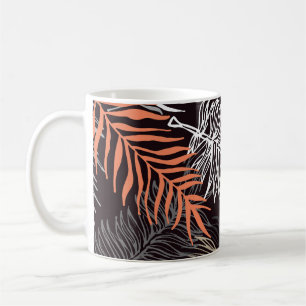 Doodle Palm: Hand-getrokken bladpatroon. Koffiemok