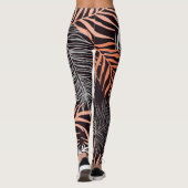 Doodle Palm: Hand-getrokken bladpatroon. Leggings (Achterkant)
